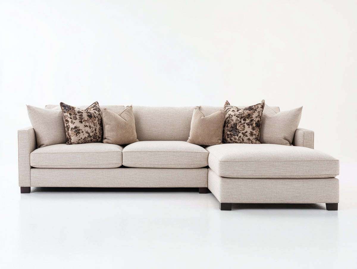 Sofás de esquina de tejido 275 x 170 x 85 cm - beige - sofá seccional acolchado con chaise longue