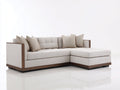 Sofás de esquina tapizado 255x175x82 cm - beige-marrón - diseño moderno con chaise longue y estructura de madera