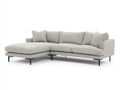 Sofás de esquina de tejido 280 x 180 x 85 cm - gris claro - sofá seccional acolchado con chaise longue y patas metálicas