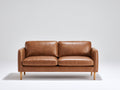 Sofás 2 plazas tapizado 165x85x82 cm - marrón - diseño moderno con patas de madera