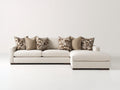 Sofás de esquina tapizados 285x170x85 cm - Beige claro - Diseño moderno con chaise longue