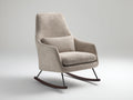 Mecedoras tapizadas 78x88x105 cm - beige - diseño moderno con respaldo alto y base de madera