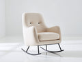 Mecedoras tapizadas 78x92x98 cm - blanco crema-negro - tejido bouclé y base metálica curva