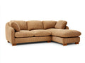 Sofás de esquina tapizado 245x165x85 cm - camel - diseño moderno con chaise longue y tejido acanalado