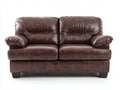 Sofás 2 plazas de cuero sintético 165 x 92 x 95 cm - marrón oscuro - sofá acolchado con reposabrazos anchos