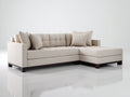 Sofás de esquina tapizados 275x165x84 cm - Beige claro - Diseño moderno con chaise longue y respaldo capitoné