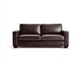 Sofás 2 plazas de cuero 180x90x82 cm - marrón oscuro - diseño moderno y brazos rectos