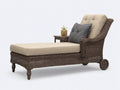 Tumbonas de ratán 190x75x98 cm - marrón-beige - diseño reclinable con ruedas