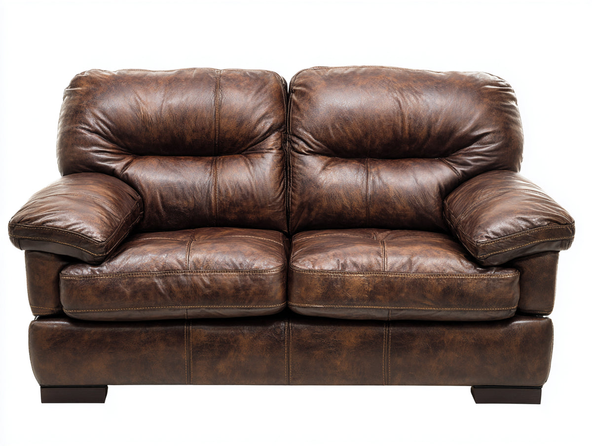 Sofás 2 plazas tapizados 180 x 95 x 100 cm - Marrón - Sofá acolchado con respaldo alto y reposabrazos anchos de estilo clásico