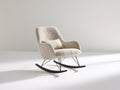 Mecedoras tapizadas 75x86x98 cm - Beige claro-Negro - Diseño moderno con base curva y estructura metálica