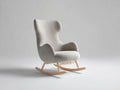 Mecedoras tapizadas de tejido bouclé 76 x 92 x 108 cm - beige y madera natural - mecedora con respaldo alto y base curva