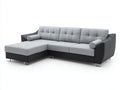 Sofás de esquina de tela 245 x 165 x 88 cm - Gris claro y gris oscuro - Sofá seccional con chaise longue y respaldo capitoné